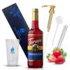 Jimoco Barista Set Torani Strawberry Syrup 25.4 oz, Jimoco Pump, Reusable Cup, Straw & Stirrer Coffee, Italian Soda & Cocktail Flavoring Kit view 1