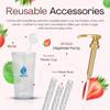 Jimoco Barista Set Torani Strawberry Syrup 25.4 oz, Jimoco Pump, Reusable Cup, Straw & Stirrer Coffee, Italian Soda & Cocktail Flavoring Kit view 3
