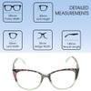 Calabria Cat Eye Glasses [50 x 18 x 140 mm] | Full Rim Eyeglasses w/Plastic Frames | Jelly Light Mint/Black-Pink Floral Retro Reading Glasses w/Blue Light Filter Lens view 2