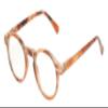 Calabria Round Eyeglasses [44 x 24 x 142 mm] | Full Rim w/Plastic Frames | Shiny Crystal Front/Brown Demi Pattern/Matching Temples Retro Reading Glasses w/Blue Light Filter Lens - 2.00 view 1