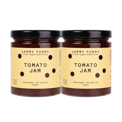 Jammy Yummy Tomato Jam - Handmade, Simple Ingredients, No Additives, Vegan, Gluten-Free - 8 Ounce Jar (Pack of 2)
