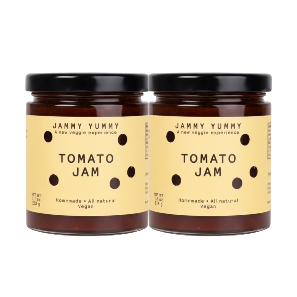 Jammy Yummy Tomato Jam - Handmade, Simple Ingredients, No Additives, Vegan, Gluten-Free - 8 Ounce Jar (Pack of 2)