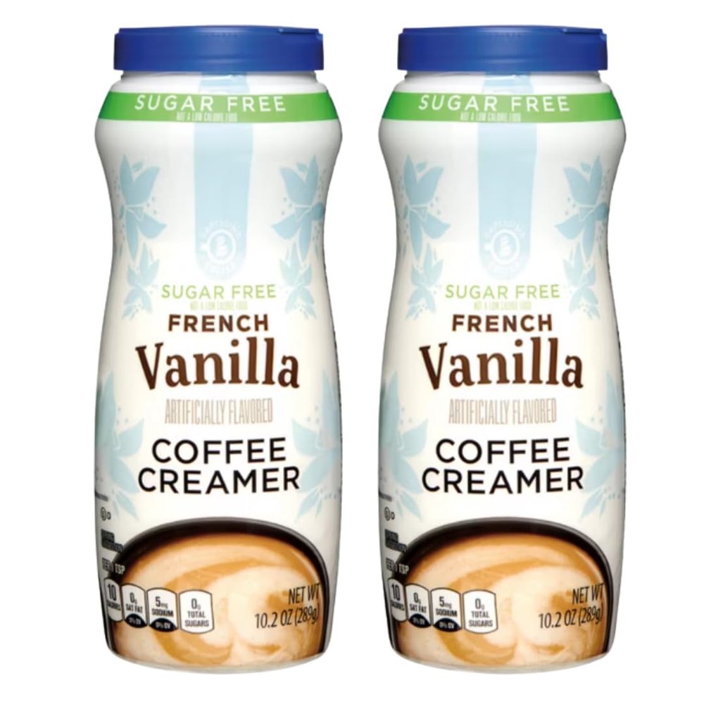 2-Pack French Vanilla Sugar Free Dry Coffee Creamer, 10.2 oz Each Zero Trans Fat Rich, Smooth Vanilla Flavor Non-Dairy, Shelf-Stable Powder Creamer