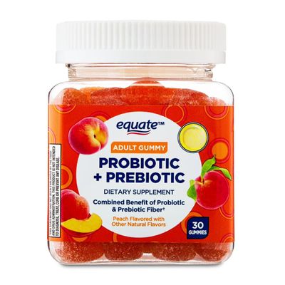 AGILIPET Equate Probiotic + Prebiotic Gummies 500 Million CFU Peach Flavor, 30 Count Sticker