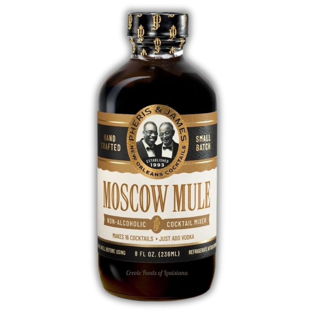 Pheris & James Handcrafted New Orleans Cocktail Mixers - 8 fl oz Bottles, Small Batch Louisiana Bartender Recipes, Makes 16 Drinks Per Bottle, Authentic Mixology Essentials for Home and Special Event Parties (Moscow Mule)
