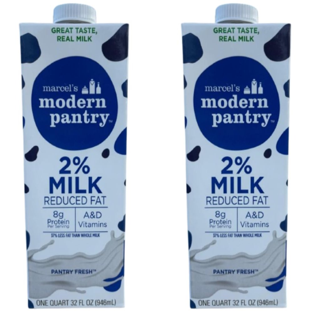 Shelf-Stable 2% Milk, 32oz Cartons Non-Perishable Long Shelf Life Dairy Beverage, Ready-to-Drink, Pantry, Emergency, Family Bulk Pack of 12