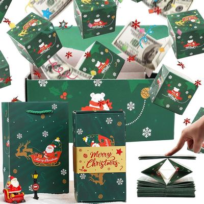 NaRHbrg Surprise Gift Box Explosion for Money Merry Christmas Surprise Gift Box Explosion for Money, Cash Christmas Surprise Box for Women/Men/Girls/Boys