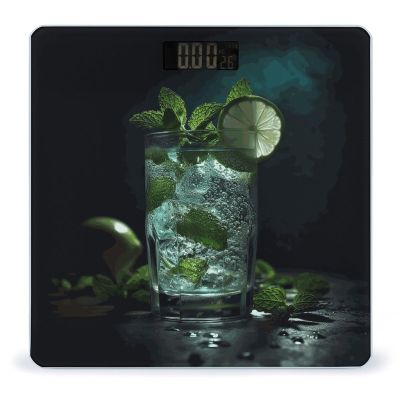 Mojito Cocktail Digital Bathroom Scale for Body Weight with High Precision Digital Weighing Scale with BMI Clear LCD Display and Step-On Measures Weight Up to 180kg