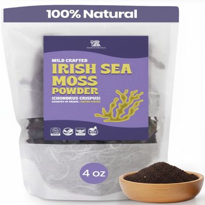 Seaweed Kings Wildcrafted North Atlantic Organic Irish Moss Powder, Healthy Immune, Gut & Overall Wellness Support (4 oz)