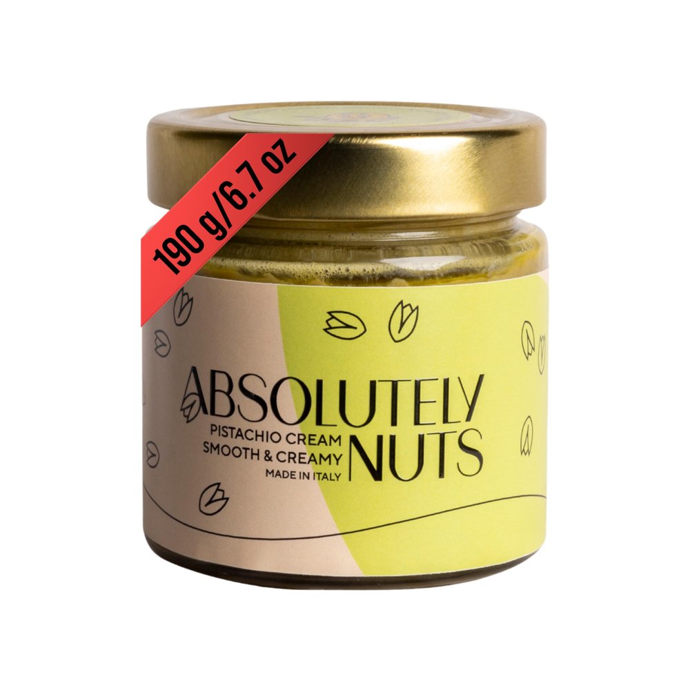 Absolutely Nuts OG Pistachio Cream Authentic Italian Pistachio Butter & Paste, Gourmet Spread & Filling with Balanced Sweetness for Desserts, Made in Italy, 6.7 oz jar (Crema de Pistacho)