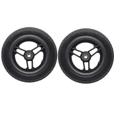 10 inch Front Wheels for Electric Wheelchairs, 10x2 Polyurethane Solid Tires Wheelchair Wheel Replacement Caster Parts, 1/2" (12mm) Bearings