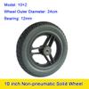10 inch Front Wheels for Electric Wheelchairs, 10x2 Polyurethane Solid Tires Wheelchair Wheel Replacement Caster Parts, 1/2" (12mm) Bearings view 2