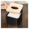 1pc/2pcs-Nordic Style Plastic Tissue Box with Wooden Cover - Paper Box for Restaurants and Rooms - Tissue Storage(Black-2pcs) view 2