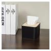 1pc/2pcs-Nordic Style Plastic Tissue Box with Wooden Cover - Paper Box for Restaurants and Rooms - Tissue Storage(Black-2pcs) view 4