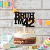 Bruh I'm 42Cake Topper Men's 42nd Birthday Happy Decoration, Cheers Brother 42 Birthday Party Decoration Number Flag Supplies (42nd) view 4