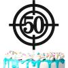 Shooting crosshair cake topper 50th shooting theme happy birthday target decoration, birthday party for men and women, shooting party, hunting party decoration supplies (50th) view 1