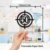 Shooting crosshair cake topper 50th shooting theme happy birthday target decoration, birthday party for men and women, shooting party, hunting party decoration supplies (50th) view 2