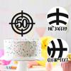 Shooting crosshair cake topper 50th shooting theme happy birthday target decoration, birthday party for men and women, shooting party, hunting party decoration supplies (50th) view 3