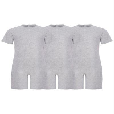 ACSUSS 3 Pack Special Needs Adaptive Clothing For Children Short Sleeve Autism Sensory Jumpsuit Anti-strip Romper Grey 8