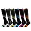 ZUIAI Compression Socks Colored Striped Pressure Socks Men's and Women's Athletic Stretch Socks(S/M) view 1