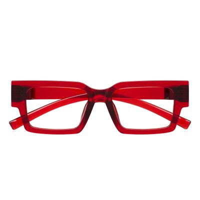 Eyekepper Blue Light Reading Glasses Men Women 0.5, Stylish Red Frame