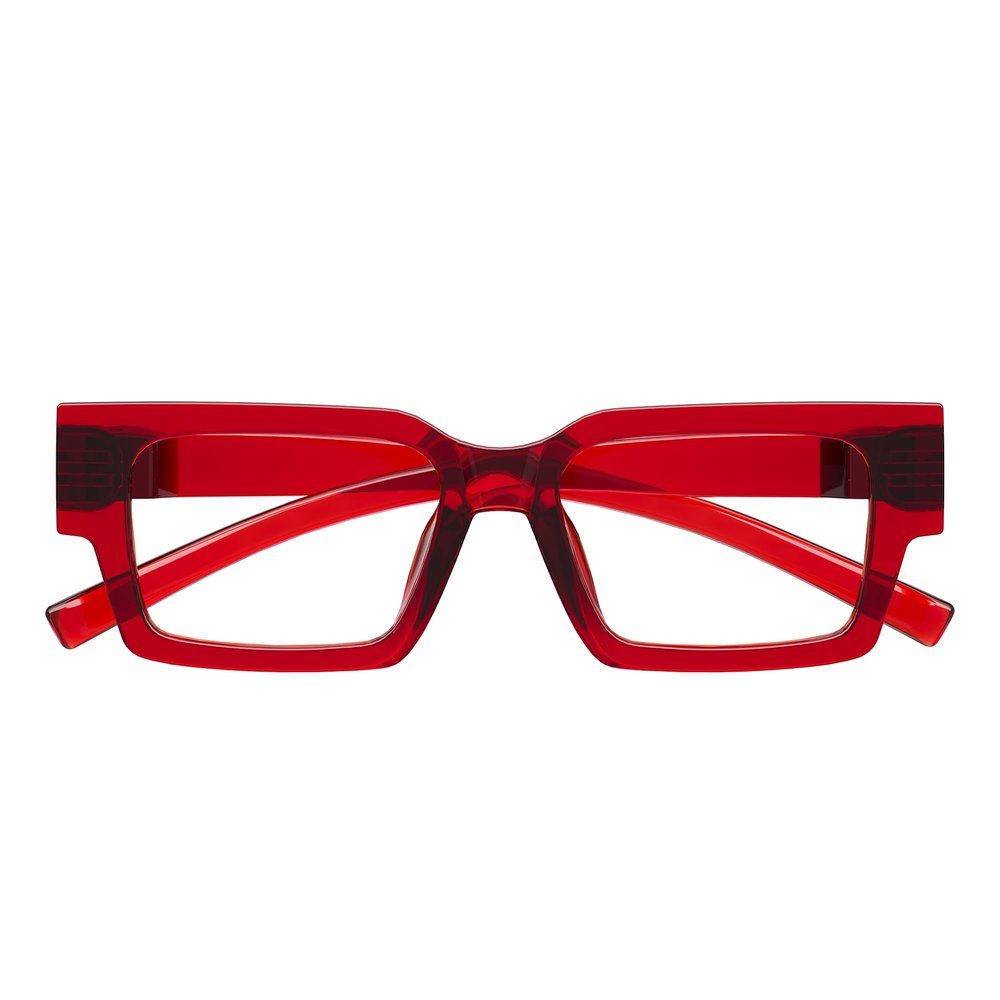 Eyekepper Blue Light Reading Glasses Men Women 0.5, Stylish Red Frame
