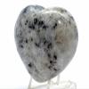 60mm 135g Rainbow Moonstone w/Smoky Quartz & Tourmaline Carved Heart Polished Natural Sparkling Feldspar Gemstone Crystal Mineral Dcor Specimen - India + Stand view 2