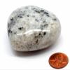 60mm 135g Rainbow Moonstone w/Smoky Quartz & Tourmaline Carved Heart Polished Natural Sparkling Feldspar Gemstone Crystal Mineral Dcor Specimen - India + Stand view 4