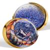 2 Year Sobriety Coin, Liquid Glitter Shaker AA Chip | Blue Quicksand Moon Mountain Design Recovery Milestone Medallion Sobriety Gift for Men & Women view 1