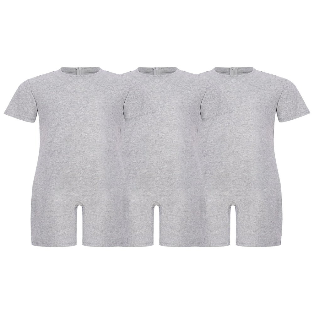 ACSUSS 3 Pack Special Needs Adaptive Clothing For Children Short Sleeve Autism Sensory Jumpsuit Anti-strip Romper Grey 16