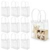 10 PCS Clear Gift Bags with Handles(2.7x5.1x5.9 Inch) Reusable Transparent PVC Tote Goodie Bags Bulk Wedding Brthday Holiday Party Favors Supplies Wrap Basket Stuffers Goody Pouch Baggies for Presents view 1