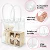 10 PCS Clear Gift Bags with Handles(2.7x5.1x5.9 Inch) Reusable Transparent PVC Tote Goodie Bags Bulk Wedding Brthday Holiday Party Favors Supplies Wrap Basket Stuffers Goody Pouch Baggies for Presents view 3