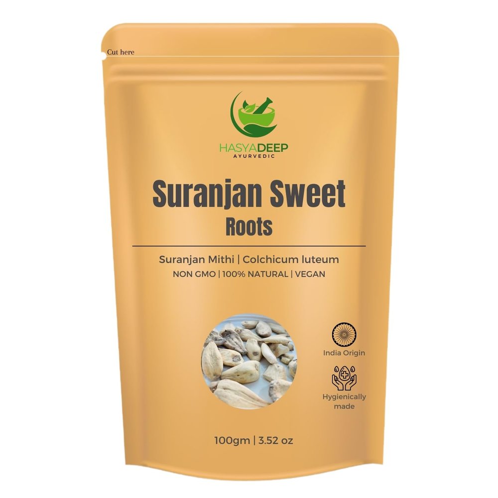 Hasyadeep Suranjaan Sweet Roots | Colchicum luteum | Suranjan Mithi (100gm/3.52oz)