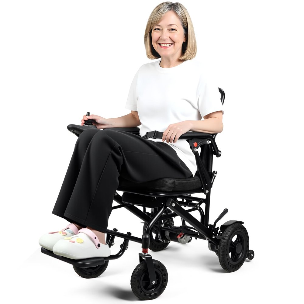 Foldable Electric Wheelchairs for Adults,Lightweight Power Motorized Foldable Wheelchairs,Long Travel Range,Electric Chair, Lightweight Foldables All Terrain,Support 220 LBS US