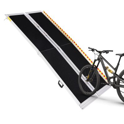 FASDRESS Portable Wheelchair Ramp Folding Aluminum Door Threshold Wheelchair Ramp Wheel Chair Ramp for Home Steps Stairs Entry Threshold Doorways (6ft)