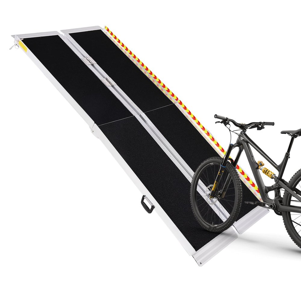 FASDRESS Portable Wheelchair Ramp Folding Aluminum Door Threshold Wheelchair Ramp Wheel Chair Ramp for Home Steps Stairs Entry Threshold Doorways (6ft)