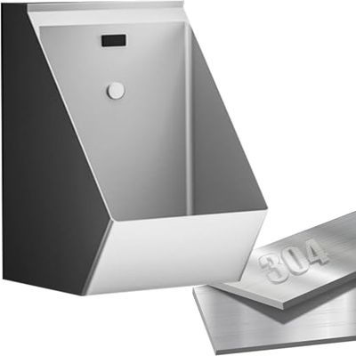 Automatic Sensor Stainless Steel Wall-Mounted Urinal for Family Bathrooms Men's Restroom Induction Flush Toilet Silver Bathroom Fixture Modern Hygienic Design