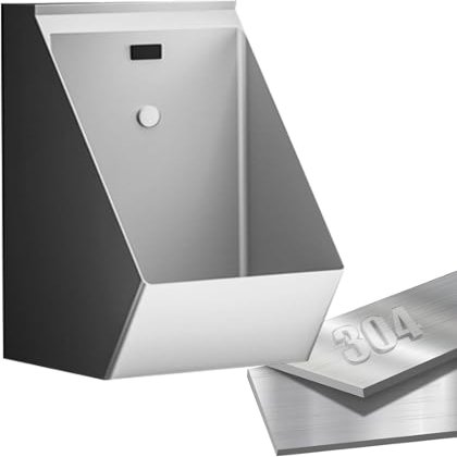 Automatic Sensor Stainless Steel Wall-Mounted Urinal for Family Bathrooms Men's Restroom Induction Flush Toilet Silver Bathroom Fixture Modern Hygienic Design