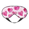 Watercolor Valentines Pink Heart Trendy Sleep Mask Eye Mask with Adjustable Strap, Eye Sleep Shade Cover Blocks Light for Women Men Airplane Travel Nap Meditation view 1