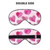 Watercolor Valentines Pink Heart Trendy Sleep Mask Eye Mask with Adjustable Strap, Eye Sleep Shade Cover Blocks Light for Women Men Airplane Travel Nap Meditation view 2