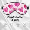 Watercolor Valentines Pink Heart Trendy Sleep Mask Eye Mask with Adjustable Strap, Eye Sleep Shade Cover Blocks Light for Women Men Airplane Travel Nap Meditation view 3