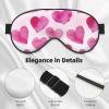 Watercolor Valentines Pink Heart Trendy Sleep Mask Eye Mask with Adjustable Strap, Eye Sleep Shade Cover Blocks Light for Women Men Airplane Travel Nap Meditation view 4