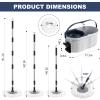 Spin Mop and Bucket System with180-Degree Rotating Head Telescopic Handle Dual Chamber Bucket Floor Cleaning Set with 3 Mop Refills Dual-Function Wringing Hand-Press and Foot-Pedal view 2