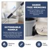 Spin Mop and Bucket System with180-Degree Rotating Head Telescopic Handle Dual Chamber Bucket Floor Cleaning Set with 3 Mop Refills Dual-Function Wringing Hand-Press and Foot-Pedal view 4