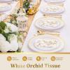 120PCS Floral White Magnolia Guest Napkins, 3 Ply Disposable Hand Towels for Bathroom, Paper Dinner Napkins, Decorative Napkins for Spring Wedding Baby Shower Bridal Shower Birthday Party view 3