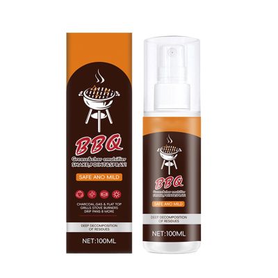 Powerful Grill Cleaner Spray, Emulsification Degreaser Solution, Barbecue with Grid Grate Cleanser, Kitchen with Frying Pan Range, Grill Cleaner, Strong Grease Remover for Appliances