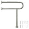 M JINGMEI 24 Inch Toilet Grab Bar with Leg for Bathroom, Wall & Floor Mounted Stainless Steel Handicap Grab Bar, Brushed Nickel Anti-Slip Knurled Grip, Safety Rail for Elderly, Disabled and Pregnant view 1