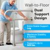 M JINGMEI 24 Inch Toilet Grab Bar with Leg for Bathroom, Wall & Floor Mounted Stainless Steel Handicap Grab Bar, Brushed Nickel Anti-Slip Knurled Grip, Safety Rail for Elderly, Disabled and Pregnant view 2