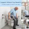 M JINGMEI 24 Inch Toilet Grab Bar with Leg for Bathroom, Wall & Floor Mounted Stainless Steel Handicap Grab Bar, Brushed Nickel Anti-Slip Knurled Grip, Safety Rail for Elderly, Disabled and Pregnant view 3