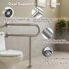 M JINGMEI 24 Inch Toilet Grab Bar with Leg for Bathroom, Wall & Floor Mounted Stainless Steel Handicap Grab Bar, Brushed Nickel Anti-Slip Knurled Grip, Safety Rail for Elderly, Disabled and Pregnant view 4